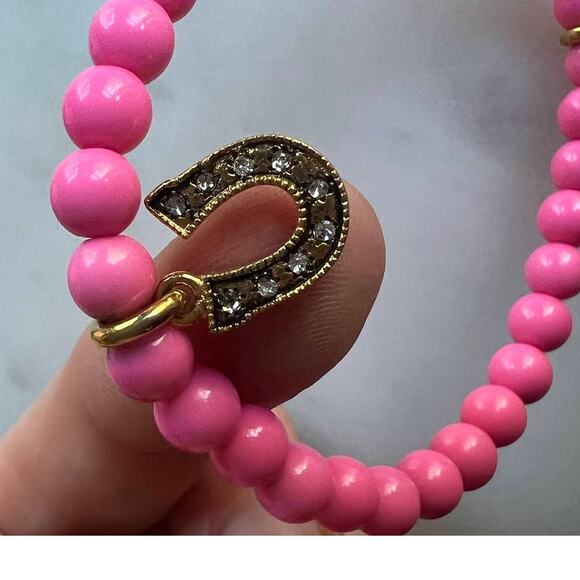 Set of 3x Juicy Couture Pink Beaded Charm Bracelets - Picture 16 of 16